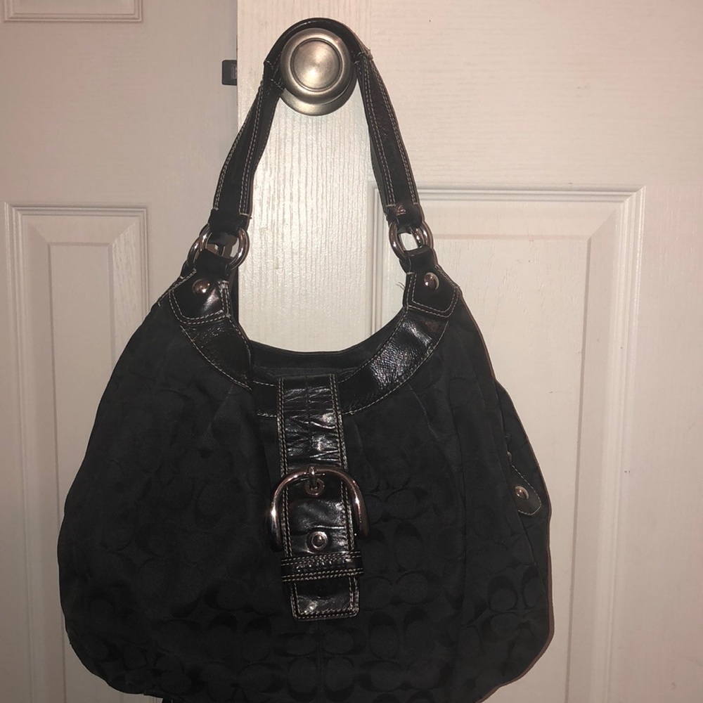 Black coach shoulder purse